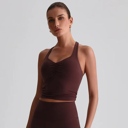 Cross-Back Padded Tank Bra