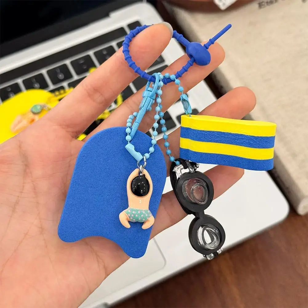 Cartoon Swimming Keychain Summer Pool