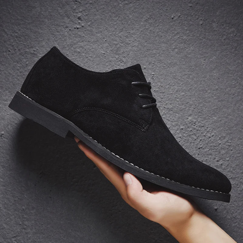 Suede Lace-Up Derby Shoes
