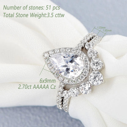 Pear Cut Bridal Ring Set