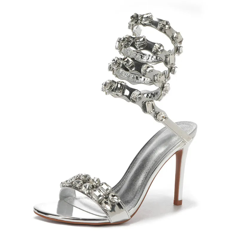 Crystal Wrap Stiletto Sandals
