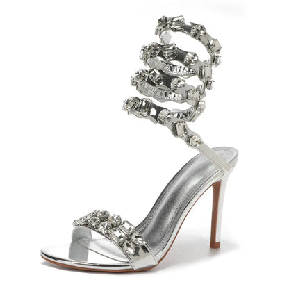 Crystal Wrap Stiletto Sandals