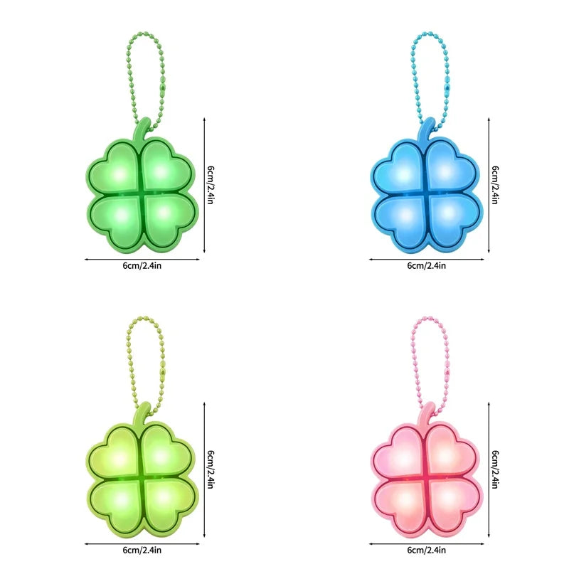Clover Keycap Keychain LED Clicker