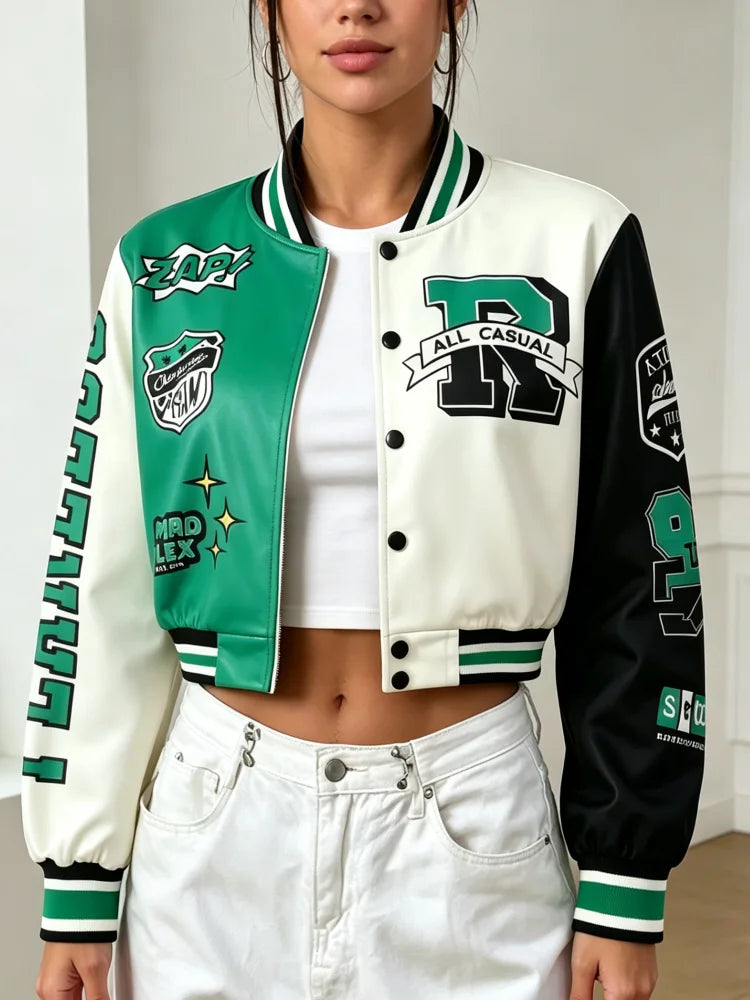 Color-Block Baseball Jacket