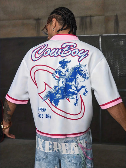 Cowboy Denim Print Shirt