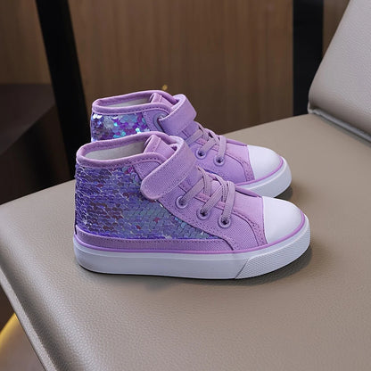 Holographic Scale Mid-Top Canvas Shoes