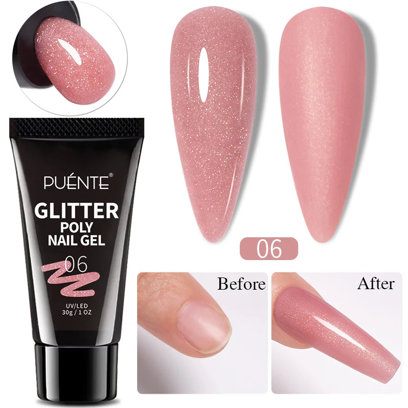 PUENTE Glitter Poly Nail Gel