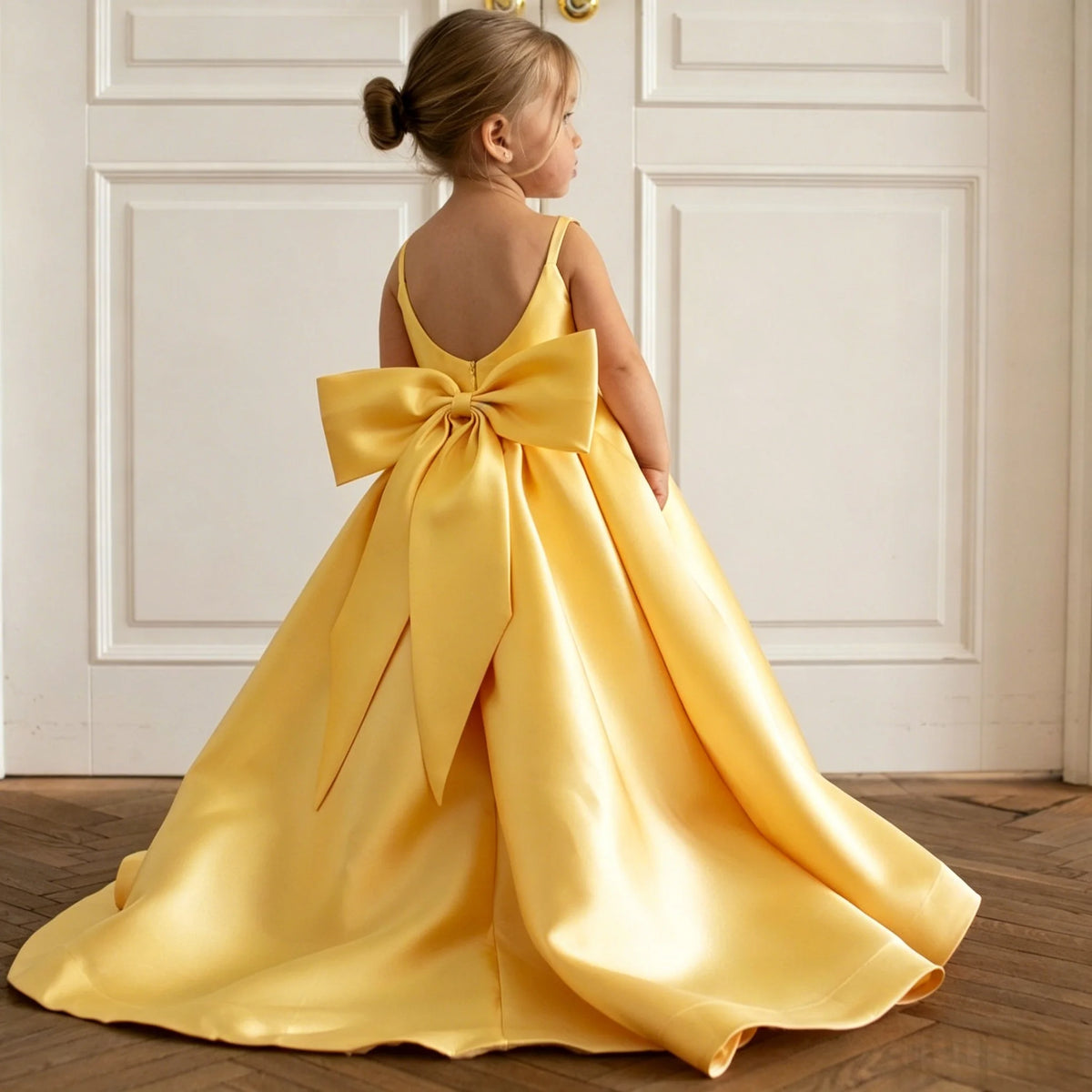 Satin A-Line Flower Girl Dress