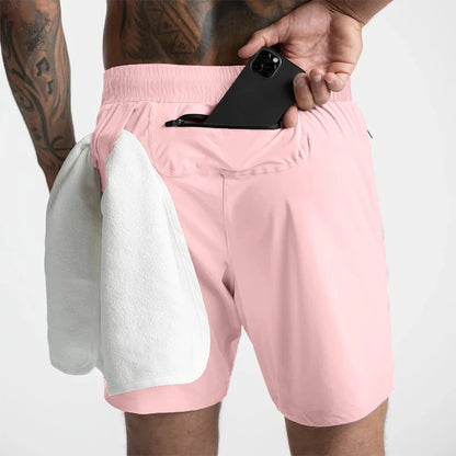 Woven Quick-Dry Solid Running Shorts