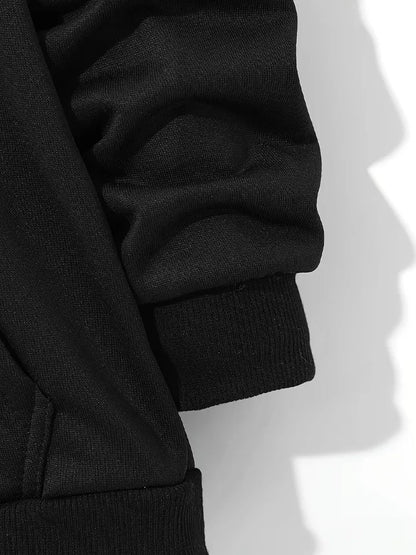 Cat Print Zip Hooded Jacket