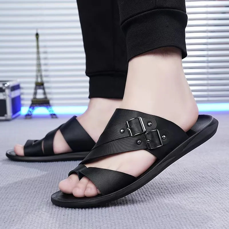 Summer Simple Leather Slippers