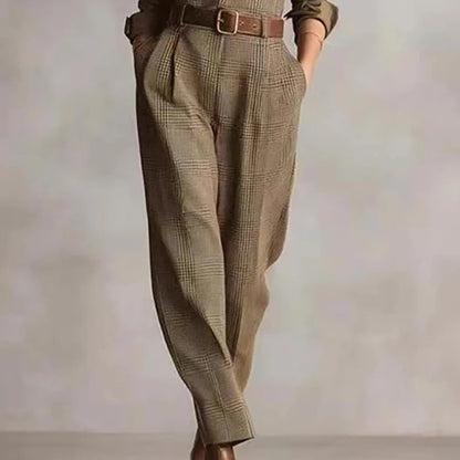 Plaid Button Jumpsuit