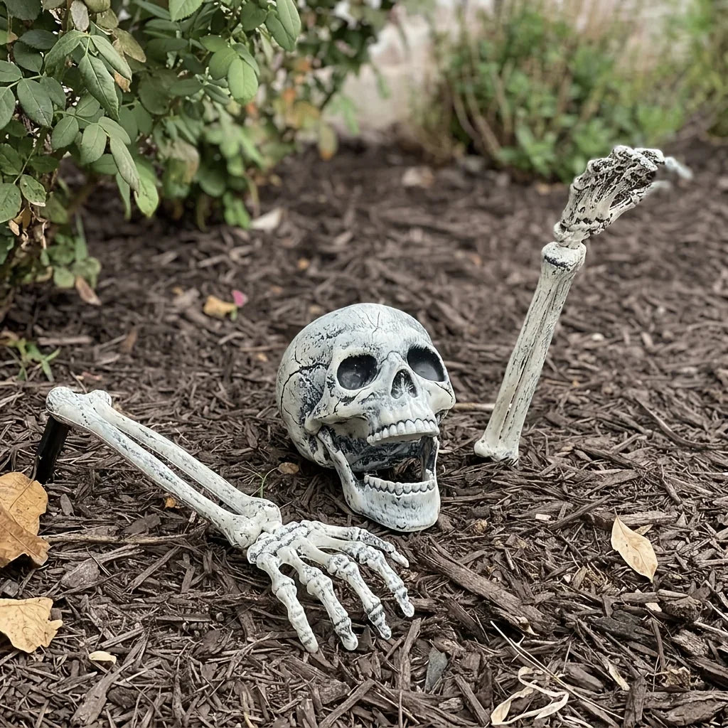 Skeleton Head and Hand Stakes