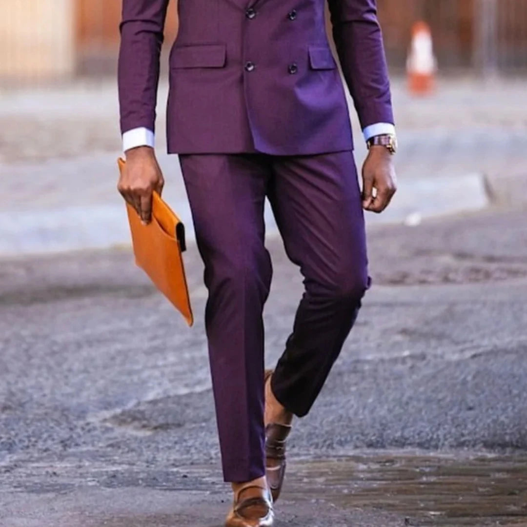 Dark Purple Double Button Suit