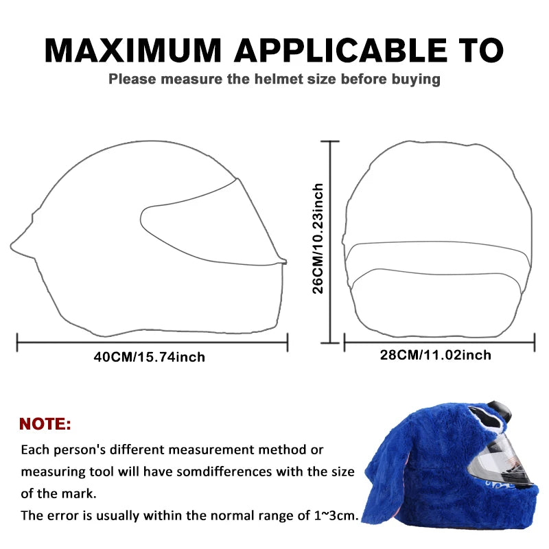Plush Cartoon Full-Face Helmet Cover