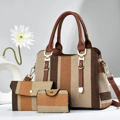 3 Piece Women’s Handbag Set with Wallet