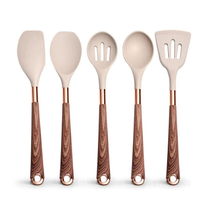 Silicone Khaki Utensils Set For Kitchen