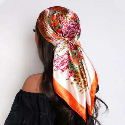 Silk Satin Square Scarf