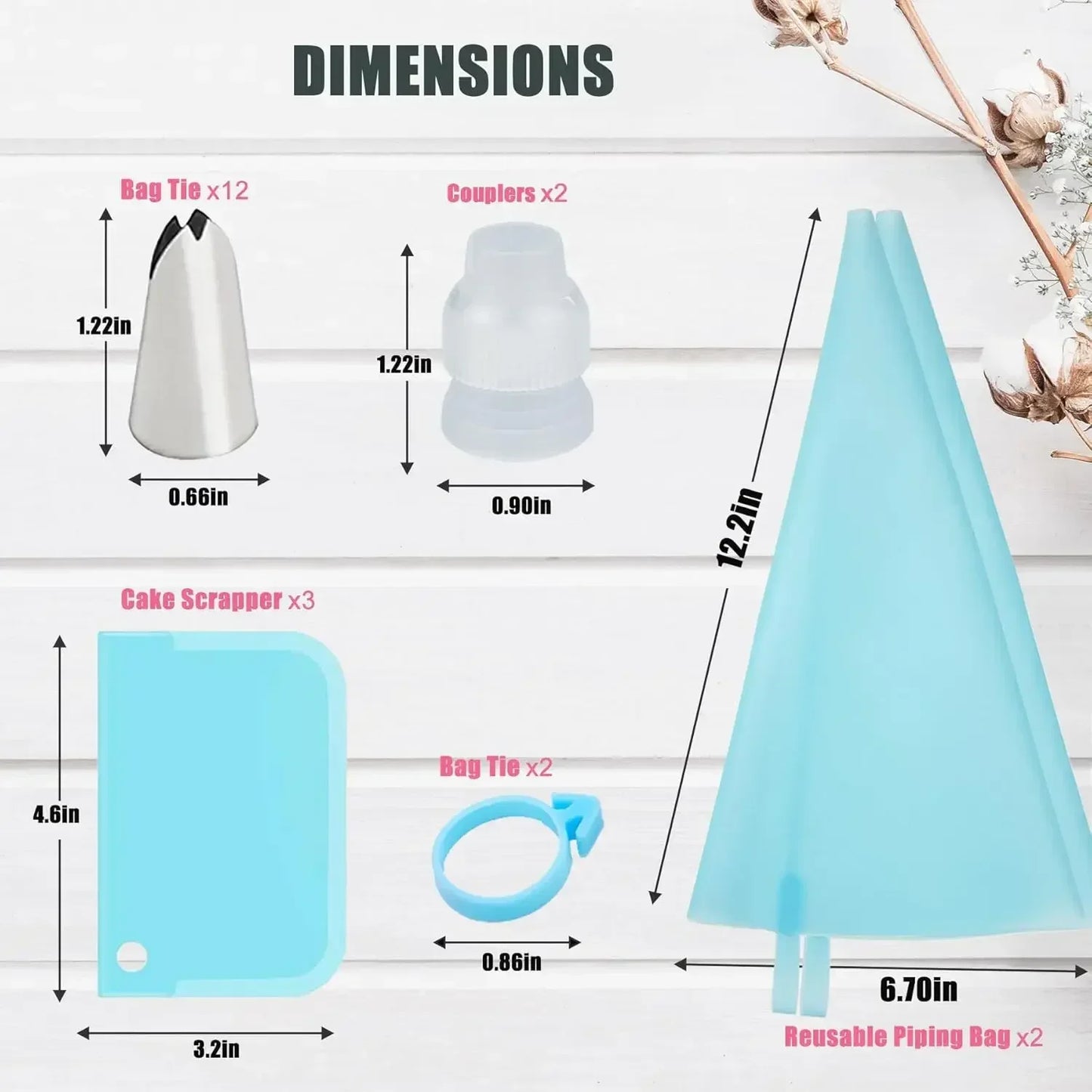 Metal Pastry Set Piping Bags