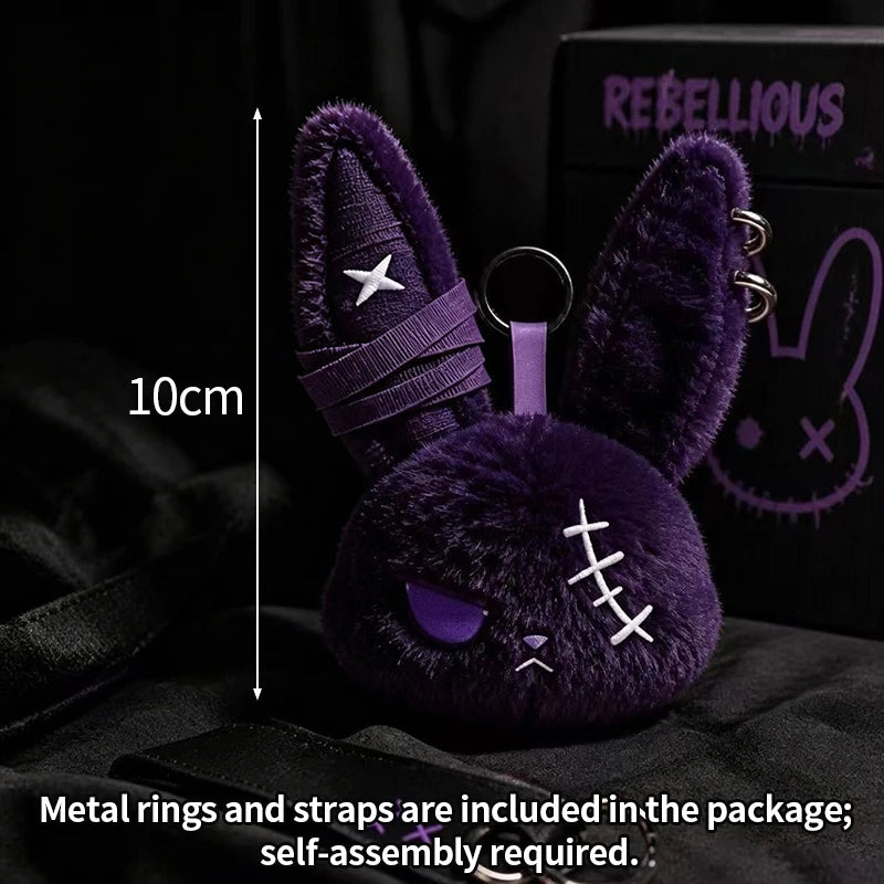 Gothic Bunny Keychain Rabbit Head