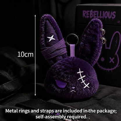 Gothic Bunny Keychain Rabbit Head