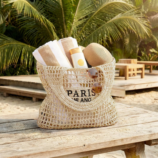 Woven Straw Beach Tote