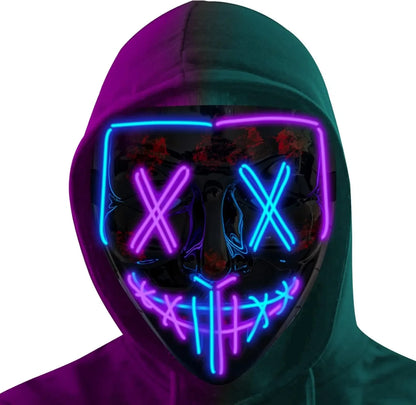 Glowing EL Wire Light-Up Mask