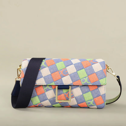 Cotton Letter Print Satchel