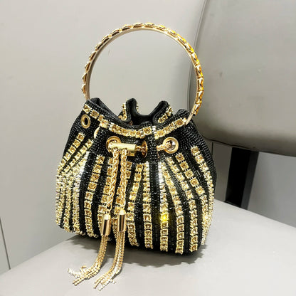 Crystal Rhinestone Bucket Clutch