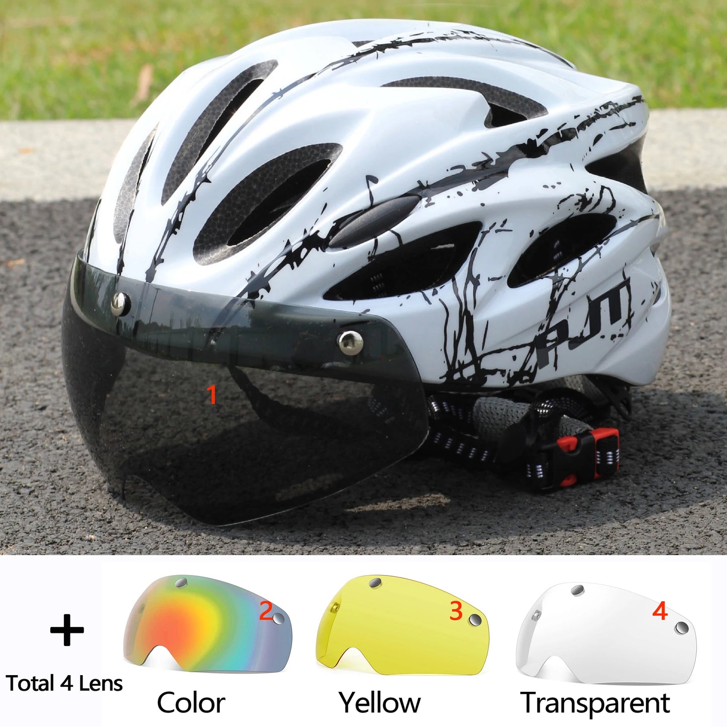 Magnetic Goggle PC Shell Bike Helmet