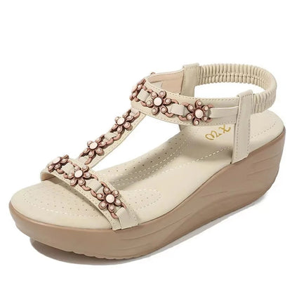 Floral Gladiator Wedges