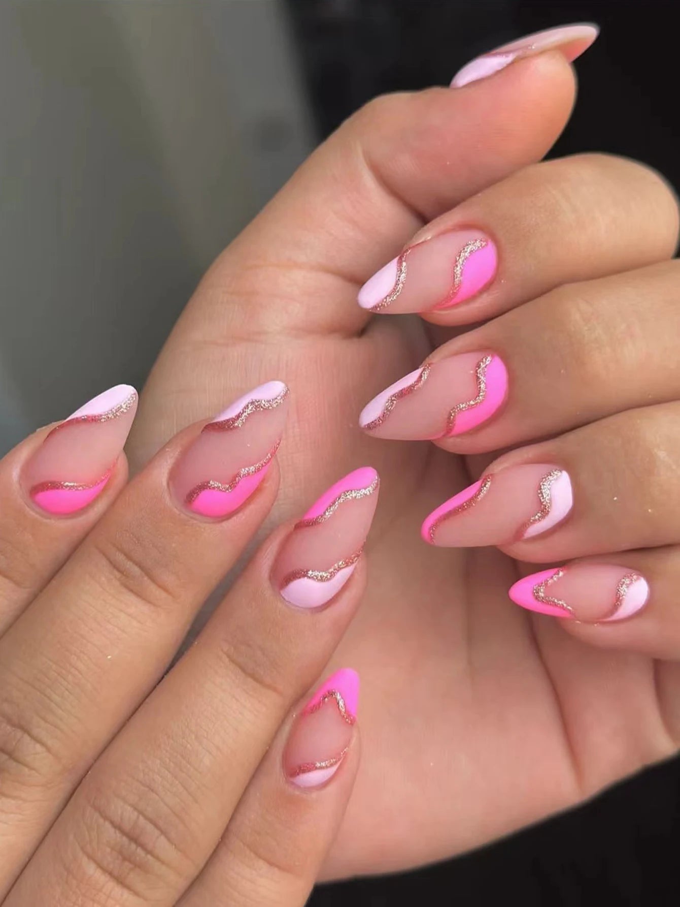 Handmade 3D Almond Press-On Nails