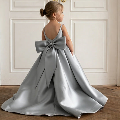 Satin A-Line Flower Girl Dress