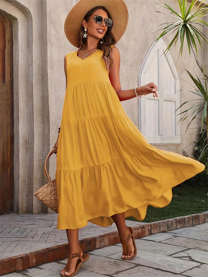 Vacation Beach Ruffles Dress