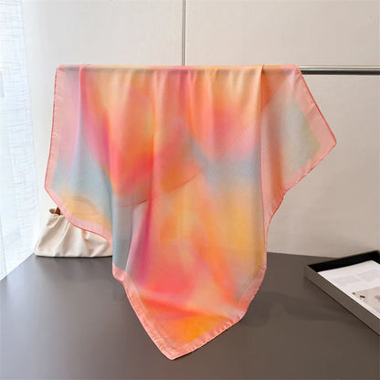 Silk Print Cat Headscarf