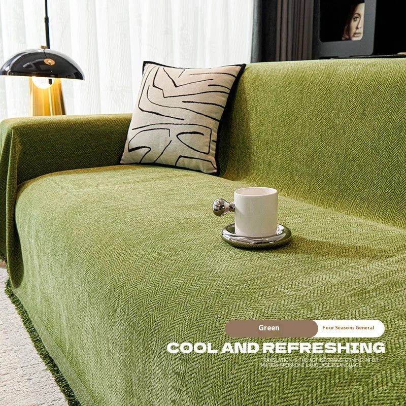 Tassel Chenille Sofa Cover