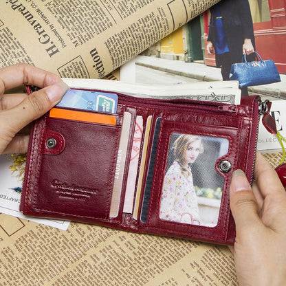 Zipper Leather Wallet