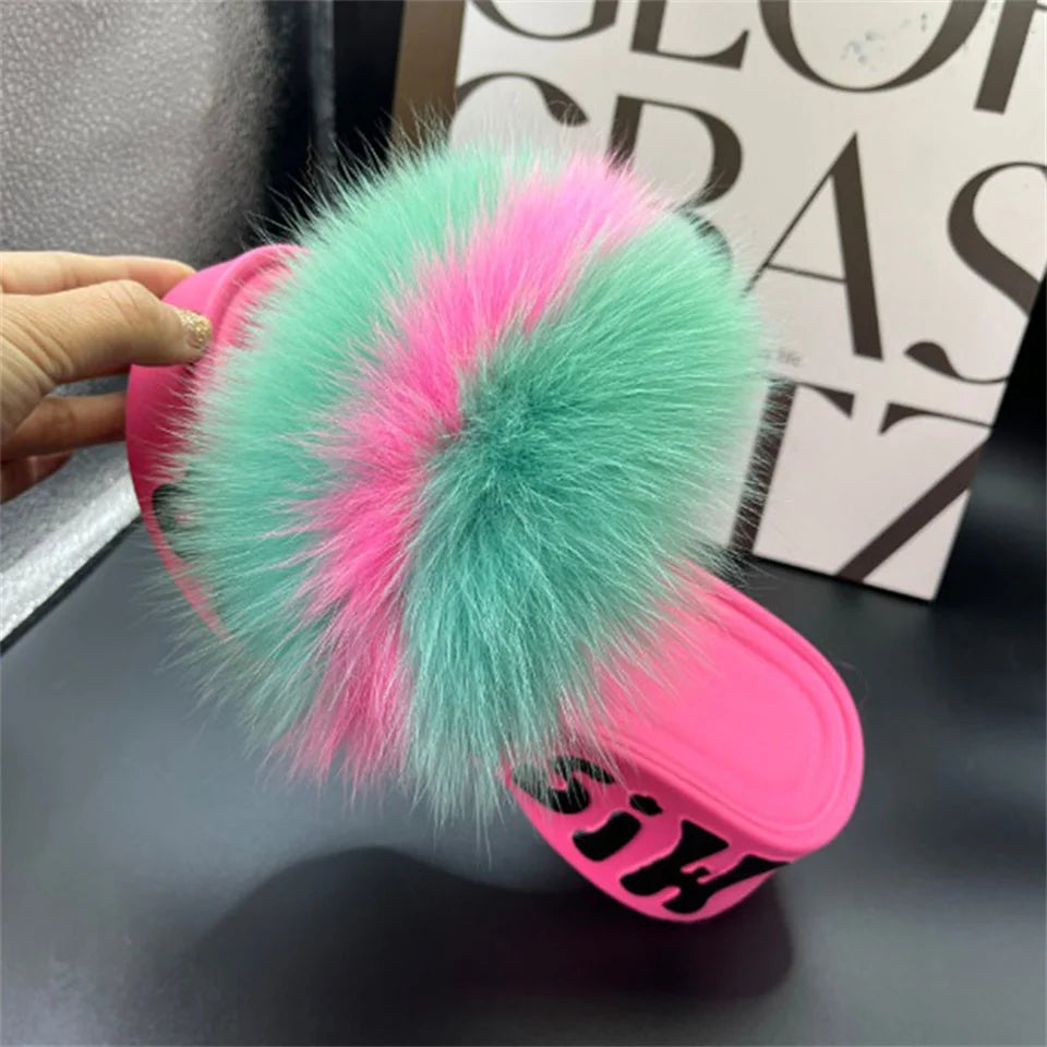 Fur Wedge Party Sandals