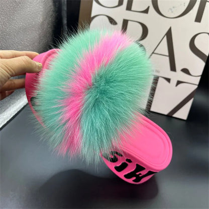 Fur Wedge Party Sandals