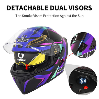 Vintage Retro Dual-Lens Modular Helmet