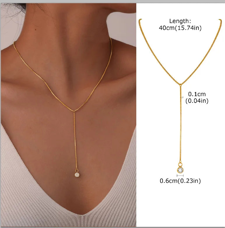 Gold Lariat Y-Shape Necklace