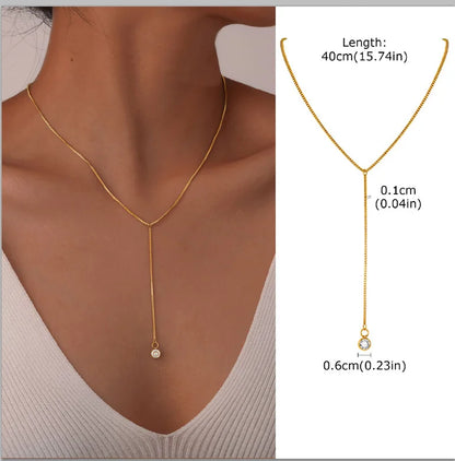 Gold Lariat Y-Shape Necklace