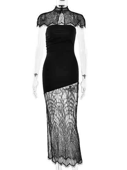 LaceMuse Strapless Evening Dress