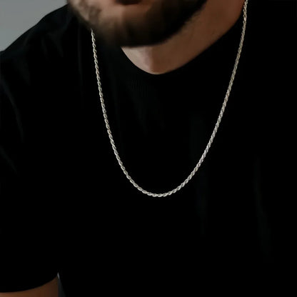 Geometric Silver Twist Chain Birthday