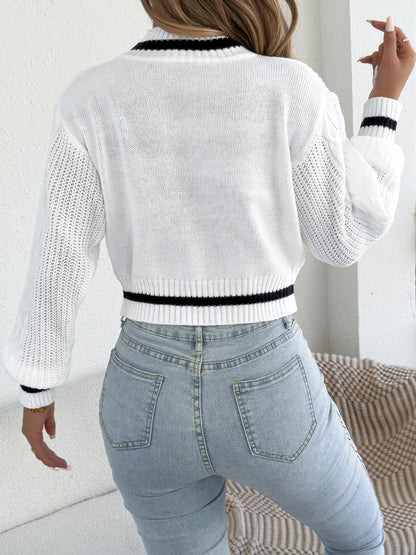 Striped Twist-Knit Sweater