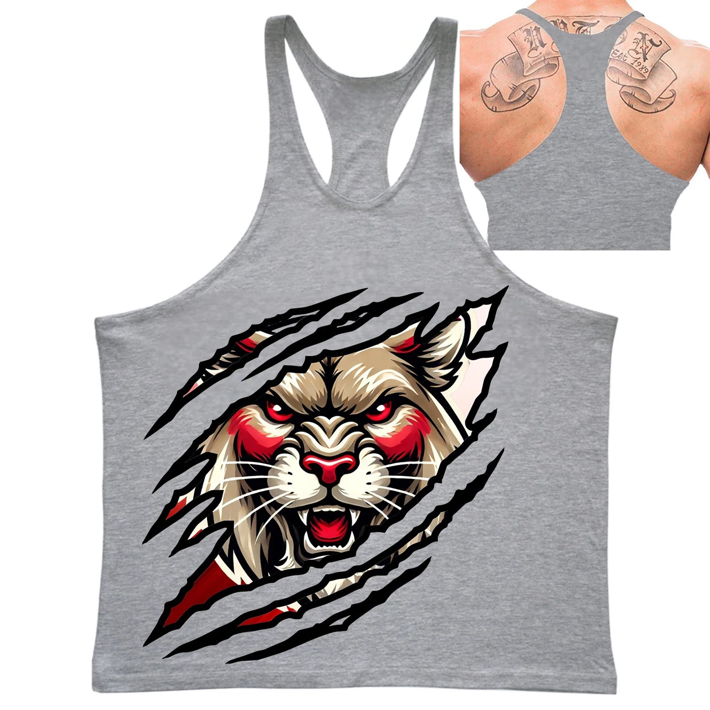 Fierce Panther Graphic Stringer Vest