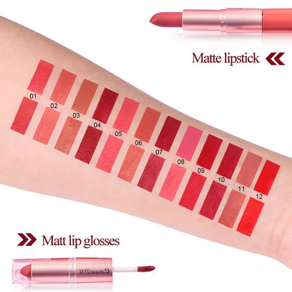 Waterproof Double Head Lipstick Set