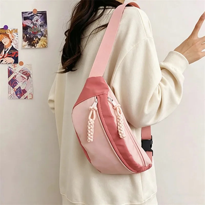 Contrast Nylon Chest Bag