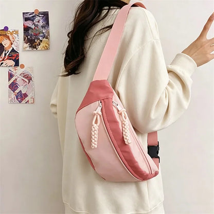 Contrast Nylon Chest Bag