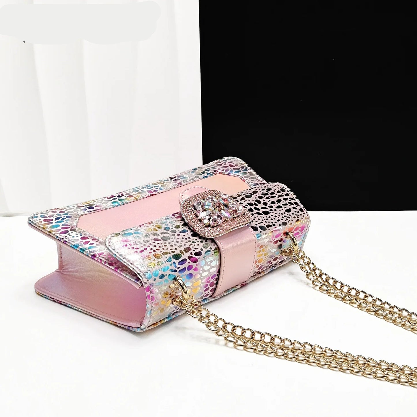 Queena Yan Italian Pink Rhinestone Heels